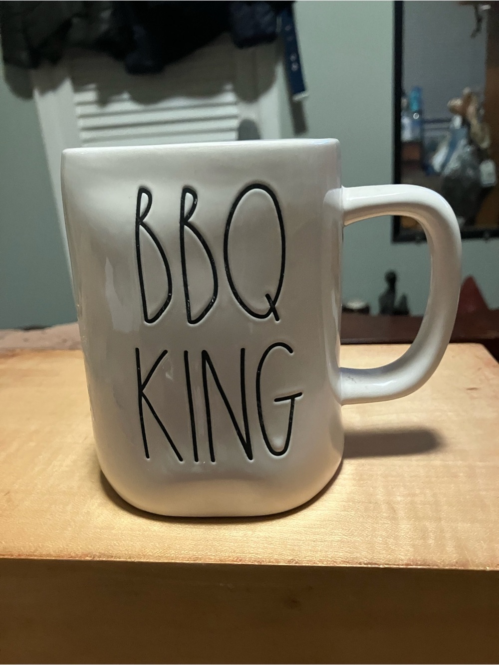 Rae Dunn BBQ King White Ceramic Coffee Mug